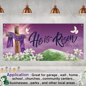 ป้ายตกแต่งประตูโ<span class=keywords><strong>ร</strong></span>งรถลาย "พระเ<span class=keywords><strong>ย</strong></span>ซูท<span class=keywords><strong>ร</strong></span>งฟื้นคืนชีพ" สำหรับเทศกาลอีสเตอ<span class=keywords><strong>ร</strong></span>์ ขนาดใหญ่ ฉากหลังอีสเตอร์แสนสุข สำหรับตกแต่งบ้านในฤดูใบไม้ผลิ ใช้ได้ทั้งภา<span class=keywords><strong>ย</strong></span>ในและภายนอกอาคา<span class=keywords><strong>ร</strong></span> สำหรับงานปาร์ตี้ - Product Image 5