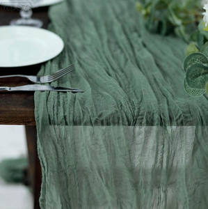Chemins <span class=keywords><strong>de</strong></span> <span class=keywords><strong>table</strong></span> verts populaires Easy Cheesecloth 100% Cotton Linens - Product Image 5