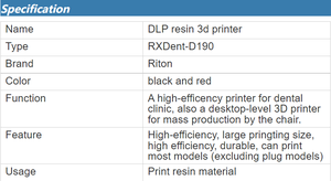 Imprimante 3D DLP en résine industrielle pour prothèses dentaires - <span class=keywords><strong>Riton</strong></span> - Product Image 6