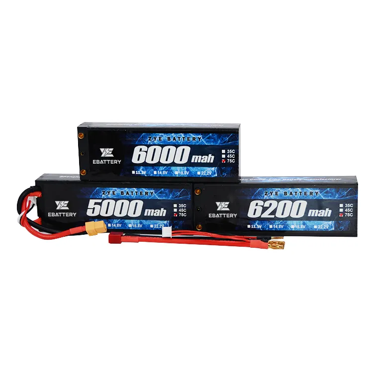 5000mah 6000mah7.4V 14. 8v2S 50C LiPo Battery Hard Case with Deans T Plug for RC Truck RC Truggy Heli Airplane Drone FPV Racing