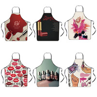 Tablier de cuisine et domestique anti-salissures, amusant, à motifs de dessins animés et d'anime, pour maquillage, rouge à lèvres et vernis à ongles, provenance transfrontalière