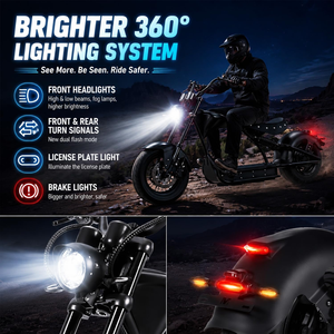 มอเตอร์ไซค์ไฟฟ้า eAhora M1P Pro ระยะทางไกล 110 ไมล์ กำลังสูง 4000 วัตต์ สำหรับผู้ใหญ่ - Product Image 5