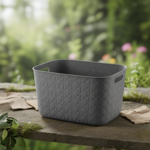 Cesta de plástico reciclado (38x29x22cm) SOFTEX Gris K258709 - Product Image 3