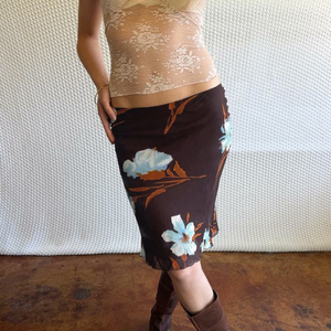 Falda de malla floral para mujer, nueva colección 2026, informal, hasta la rodilla, línea A, ligera, para playa, vacaciones, moda de verano - Product Image 1