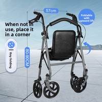 Déambulateur pliable pour personnes âgées, aide à la rééducation, à la mobilité et aux courses, antidérapant, capacité de charge 150 kg
