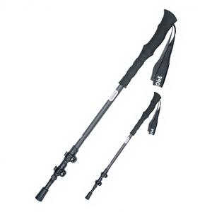 Bastón de Senderismo de Carbono, Plegable, Telescópico, Longitud Ajustable de 65-135 cm, para Montañismo, Camping, Viajes, Esquí - Product Image 1