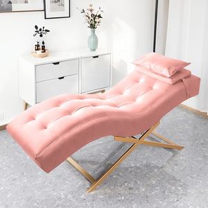 Salón de lujo Cama de pestañas curvada moderna Base de acero inoxidable Cama de masaje <span class=keywords><strong>Spa</strong></span> Cama de belleza - Product Image 4