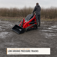 Mini Skid Steer Loader T360 dengan Track Karet, 941kg, Compact Track Loader, Bucket 0.1M3, EPA EURO5 untuk Pekerjaan Tanah