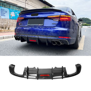 BENSNEES <span class=keywords><strong>Audi</strong></span> B9 A4L S4 2017 2018 2019 Parachoques trasero de fibra de carbono real con difusor de luz personalizado Recortes de carbono para escape - Product Image 1