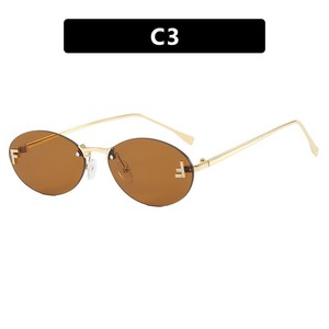 Lunettes de soleil ovales sans monture SPOEN UV400, lunettes de soleil tendance pour femmes - Product Image 3