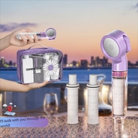 Pommeau de Douche Portable de Voyage, Filtre de Douche à Main pour Nettoyage de la Peau, Idéal pour Salle de Bain d'Hôtel, Amélioration de la Pression - Violet