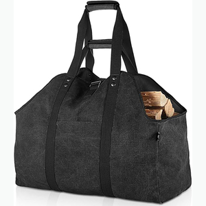 Sac de transport pour bois de chauffage en toile, échantillon gratuit, avec sac de transport pour bois de chauffage personnalisé, résistant, pour le camping en plein air - Product Image 1