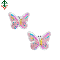 Patch papillon à paillettes cousu sur patchs papillon colorés Applique insecte dessin animé papillon bleu rose