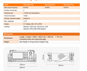 Generador de Funciones/Formas de Onda Arbitrarias SDG1062X PLUS, 25 MHz, 2 Canales, 1 GSa/s (interpolación 4X), 16 bits - Product Image 6
