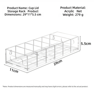 손잡이가 있는 직사각형 투명 아크릴 수납함, 분리형 칸막이가 있는 데스크 정리함 - Product Image 2