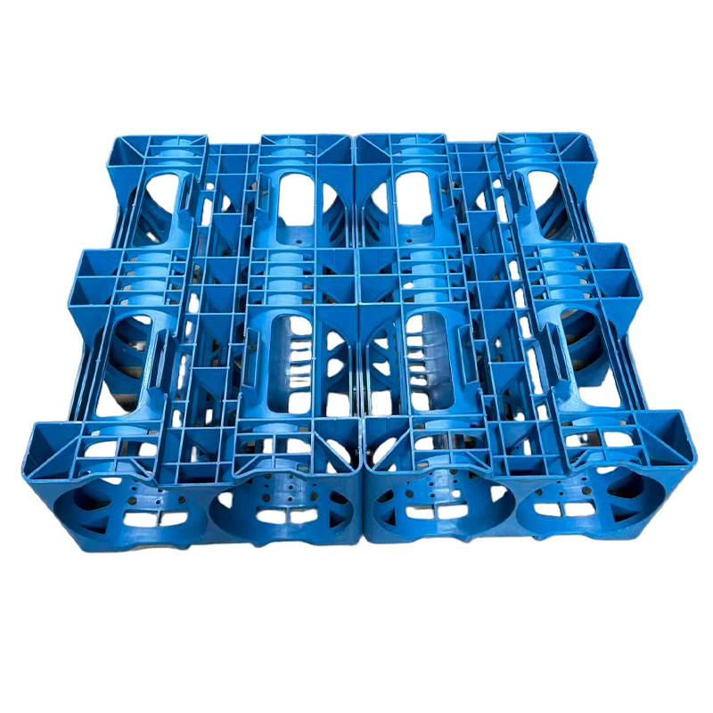 Blue HDPE Single Faced Euro Pallet 4-Way Stackable 3-Pocket Durable ...
