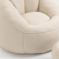 Vente en gros de poufs rembourrés en mousse, fauteuil de canapé, repose-pieds paresseux confortable avec literie en tissu rembourré, fournisseur de poufs