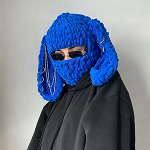 <span class=keywords><strong>Cagoule</strong></span> tricotée pour <span class=keywords><strong>femme</strong></span>, faite main, épaisse et chaude, bonnet d'hiver mignon en fil doux, cache-visage pour le ski et les sports de plein air - Product Image 5