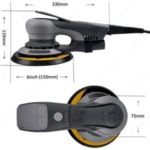 6inch 150mm Orbit 3mm Thread M8 Central Vacuum Variable Speed <strong>Palm</strong> Portable Brushless <strong>Sander</strong> Random Orbital Electric <strong>Sander</strong> - Product Image 6
