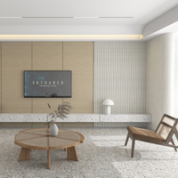 Tv Berkualitas Tinggi Kayu Dekoratif Slat, Teflon Spc Paneles De Pared 3d Pvc Panel Papan Dinding Bergalur