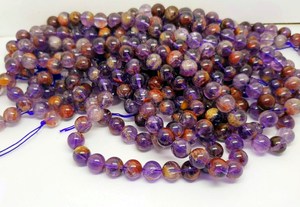 Natural Smooth Gemstone Purple Ghost Quartz Round Shape Auralite 23 Stone Loose <strong>Beads</strong> for Jewelry Making - Product Image 3