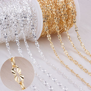 14k Gold Filled/925 Silver Dapped Lip Chains DIY Necklace Bracelet Anklets <strong>Jewelry</strong> Making Permanent Handmade Chains <strong>Supplies</strong> - Product Image 1