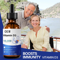 Gouttes de Vitamine D3 Personnalisées OEM, Complément Alimentaire à Marque Blanche pour Personnes, Boisson Liquide Personnalisée en Usine