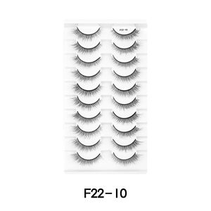 Human Hair Full <b>Strip</b> False Eyelashes Customizable <b>Plastic</b> Cotton Band Natural Lashes for Wholesale Makeup Supply - Product Image 2