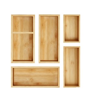 Bamboo 5 Piece <b>Drawer</b> Organizer Set With Partitions For Kitchen Tableware <b>Storage</b> - Product Image 5
