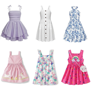 Robes d'été haut de gamme pour filles et enfants, lots mixtes, tissu léger, faible taux de défauts, stock neuf, qualité A - Product Image 1