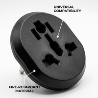 Adaptateur de voyage universel, prise de style allemand vers prise universelle, convertisseur de courant européen ignifuge pour PC, vente en gros, fournisseur d'usine