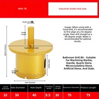 Outil diamanté Magic Diamond Tool Model, scie cloche diamantée brasée sous vide à double couche, ouvre-trou pour vasques, marbre, quartz et roche