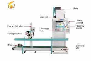 Empaquetadora automática de estiércol de 50kg con tolva y sistema de pesaje - Product Image 2