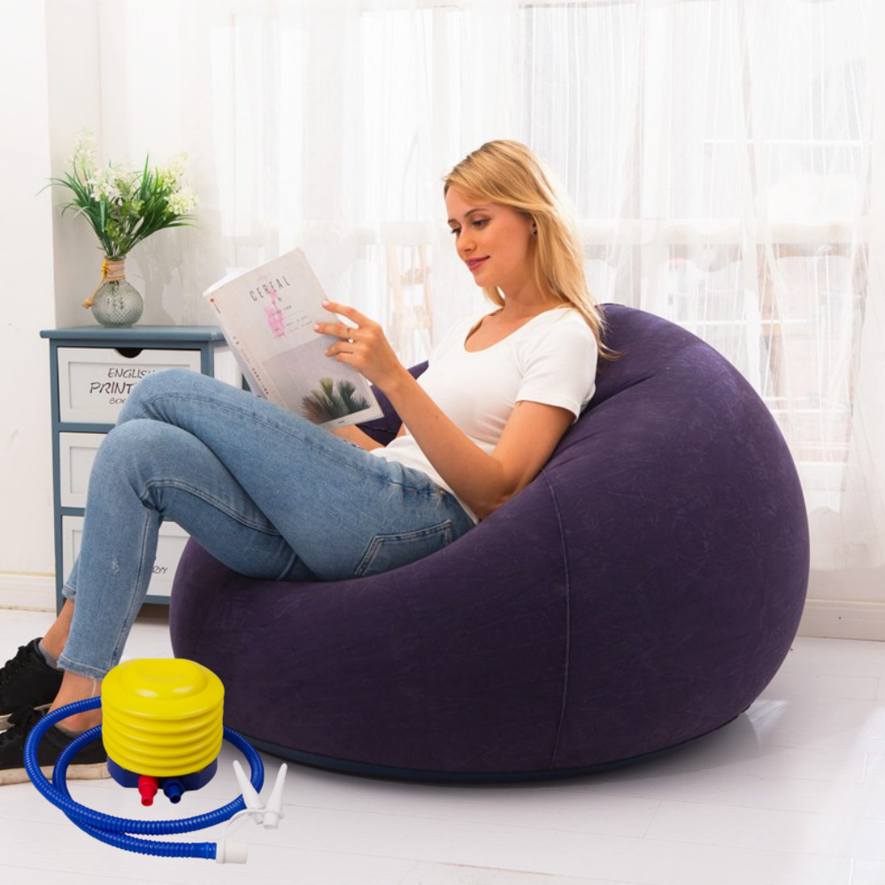 Bleu, avec pompe à pied