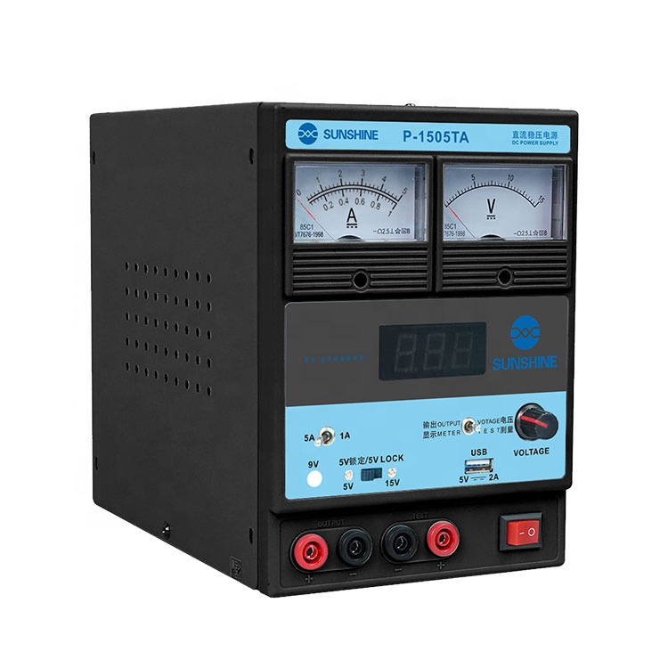 Новый Солнечный свет P-1505TA Высокая Точность DC источник питания 15V 5A USB выход