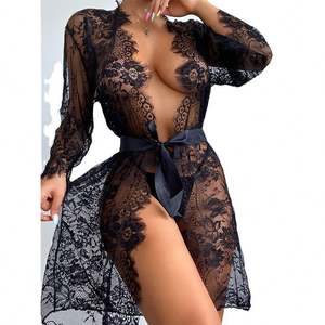 SFY1967 Lencería sexy de encaje transparente para mujer con control ligero, transpirable, de algodón y fibra de bambú - Product Image 3