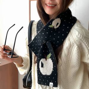 レッドアップル クロスオーバースカーフ 女性用 和風 秋冬新作 多用途 暖かい スタイリッシュ ニット ウール ネックウォーマー - Product Image 2