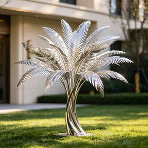 Escultura de Árbol Abstracta Grande de Acero Inoxidable, Estatua de Árbol de Metal Espejo para Decoración de Plazas, Jardines y Paisajes al Aire Libre - Product Image 3