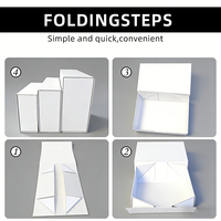 Boîte cadeau rigide magnétique pliable écologique de haute qualité en papier blanc de 2 mm avec fermeture magnétique