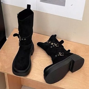 Bottines plateforme tendance pour femmes, style polyvalent et décontracté, semelle épaisse pour augmenter la taille et fonction antidérapante - Product Image 5