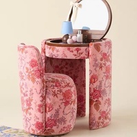 Table de maquillage en bois de style minimaliste italien, luxe léger, gain de place pour chambre à coucher, rangement rétro haut de gamme