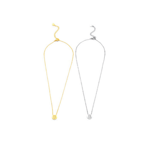 Acoro – collier avec pendentif lettre B en acier inoxydable pour femmes, bijoux fins minimalistes, 1Cm, simple face - Product Image 1