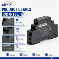 Convertisseur DC-DC sur rail DIN MEANWELL série DDR-15G 15W, 18-75VDC vers 5V 12V 24V, ultra-plat 17,5 mm, convertisseur DC isolé