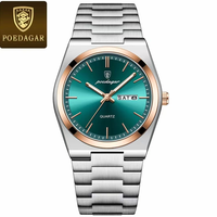 Montre à quartz Poedagar 930 de marque haut de gamme avec aiguilles lumineuses pour homme, montre-bracelet de mode et d'affaires avec calendrier, montres de luxe en acier inoxydable