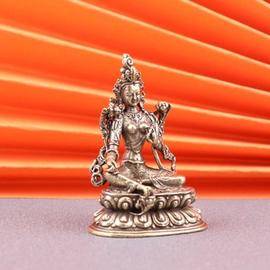 Statue de <span class=keywords><strong>Bouddha</strong></span> pour la maison, le salon ou le bureau, figurines décoratives rétro en laiton, statue de <span class=keywords><strong>Bouddha</strong></span> Tara verte chinoise tibétaine - Product Image 3