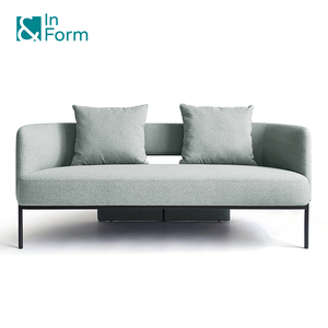 Sillón de Oficina Moderno de Tres Plazas con Respaldo Hueco para Gerentes, Recepción, Salón, Bar, Hotel, Hogar, Sala de Estar, Tela F908 - Product Image 6