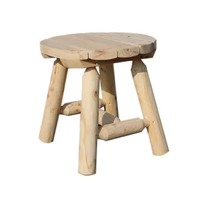 Chinese manufacturer nature garden furniture stool china fir wooden outdoor round stool