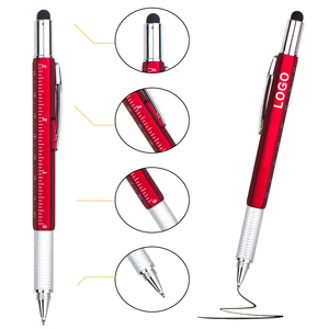 Promotional Multi-Functional Plastic Ballpoint <b>Pen</b> With 6-in-1 Stylus Screen Touch Custom Logo Printed for Stationery Gifts - Product Image 3