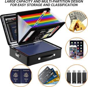 YHX <b>Fireproof</b> Safe <b>Box</b> with Lock & Waterproof Zipper Hard Fire & Water Resistant <b>Document</b> Case <b>for</b> Cash Passport Legal Files - Product Image 6