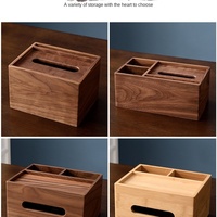 Distributeur de serviettes en bois massif écologique avec surface lisse, boîte de rangement décorative idéale pour la cuisine et la salle de thé